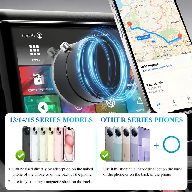 Mother'S Day Gift Magnetic Phone Holder Stand, Adjustable & Foldable, Strong Suction Cup, Vacuum Adsorption, Portable Multifunctional Mobile Phone Stand for Car & Multi-Scene Use Vacuum Magnetic