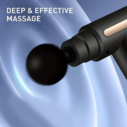 Professional Deep Tissue Black Massage Gun, 4 Heads for Complete Muscle Relaxation and Pain Management Portable Handheld Fascia Massage Gun